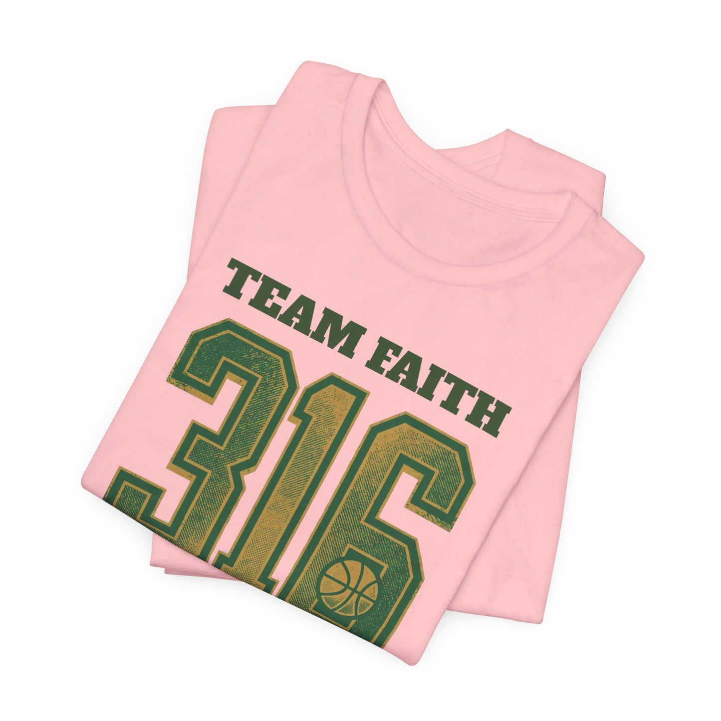 Team Faith 316 Basketball T-Shirt | Vintage Grün-Gold Tee | Perfektes Geschenk für Hooper
