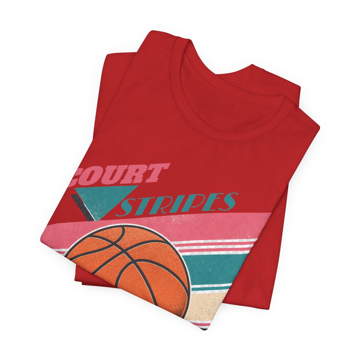 Court Stripes Retro Basketball T-Shirt | Vintage Tee | Perfect Gift for Hoopers