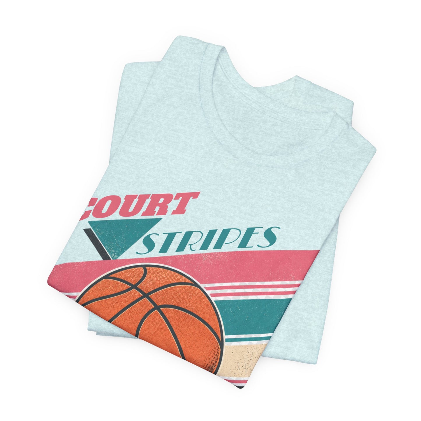 Court Stripes Retro Basketball T-Shirt | Vintage Tee | Perfect Gift for Hoopers