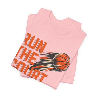 Run The Court Basketball T-Shirt | Motion Hooper Tee | Perfect Gift for Players