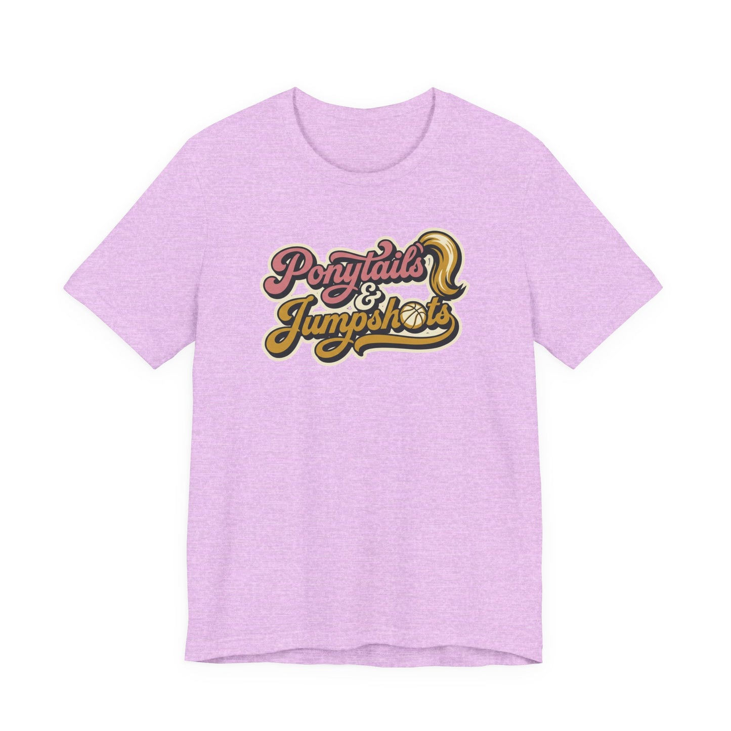Ponytails & Jumpshots Basketball T-Shirt | Women's Hooper Tee | Perfect Gift for Female Ball Players
