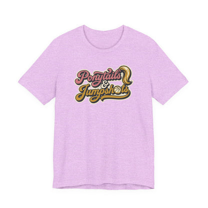 Ponytails & Jumpshots Basketball T-Shirt | Women's Hooper Tee | Perfect Gift for Female Ball Players