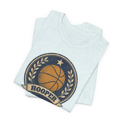 Hooper Vintage Badge Basketball T-Shirt | Retro Gold Star Tee | Perfect Gift for Ballers