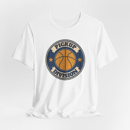 Pickup Division Retro Basketball T-Shirt | Vintage Badge Tee | Perfect Gift for Hoopers