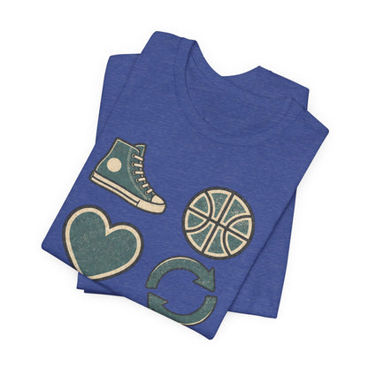 Live Hoop Repeat Basketball T-Shirt | Vintage Hooper Tee | Perfect Gift for Court Players