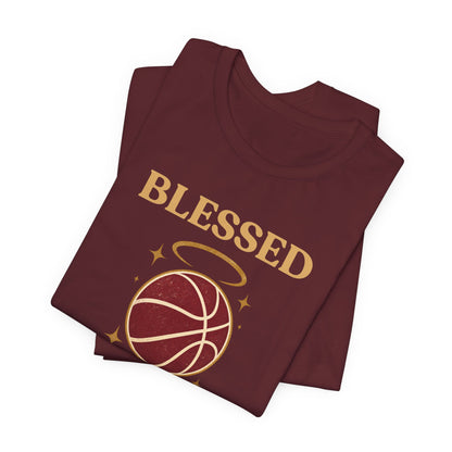 Blessed and Balling Basketball T-Shirt | Faith Halo Tee | Perfect Gift for Hoopers