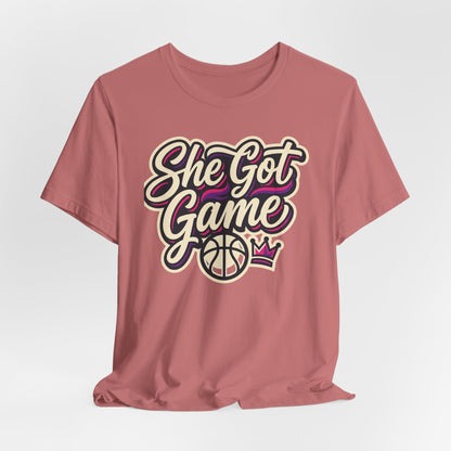She Got Game Basketball T-Shirt | Women's Hoops Tee | Perfect Gift for Female Players