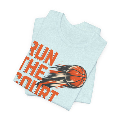 Run The Court Basketball T-Shirt | Motion Hooper Tee | Perfect Gift for Players