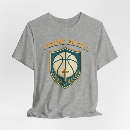 Team Faith Basketball T-Shirt | Cross & Hoops Tee | Spiritual Hoopers Gift