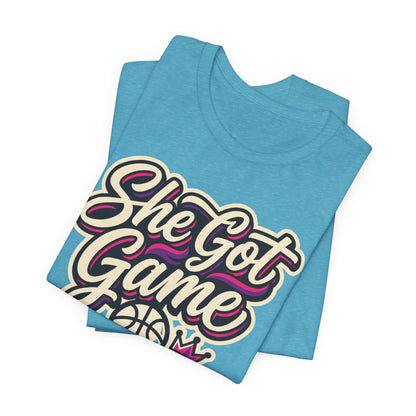 She Got Game Basketball T-Shirt | Women's Hoops Tee | Perfect Gift for Female Players