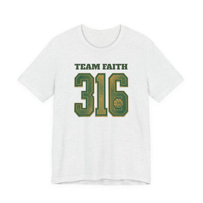 Team Faith 316 Basketball T-Shirt | Vintage Green Gold Tee | Perfect Gift for Hoopers
