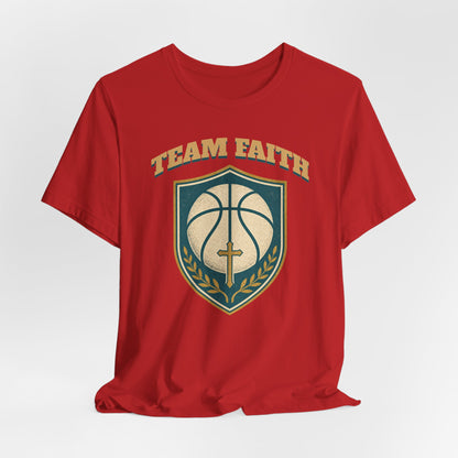 Team Faith Basketball T-Shirt | Cross & Hoops Tee | Spiritual Hoopers Gift