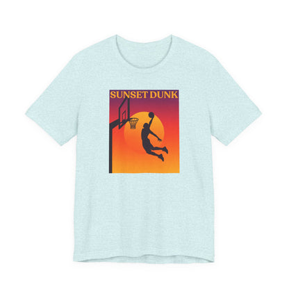 Sunset Dunk Basketball T-Shirt | Retro Silhouette Tee | Perfect Gift for Hoopers