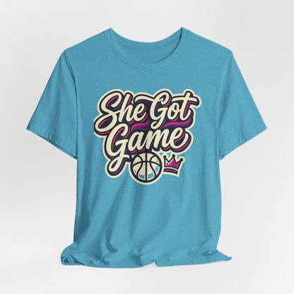 She Got Game Basketball T-Shirt | Women's Hoops Tee | Perfect Gift for Female Players