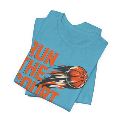 Run The Court Basketball T-Shirt | Motion Hooper Tee | Perfect Gift for Players