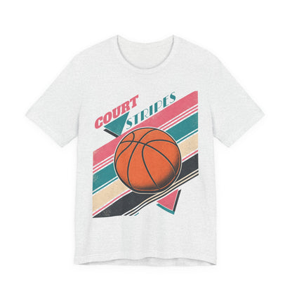 Court Stripes Retro Basketball T-Shirt | Vintage Tee | Perfect Gift for Hoopers