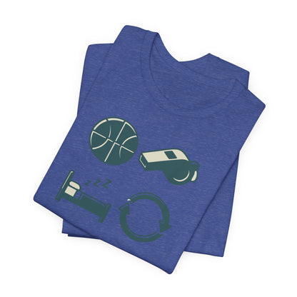 Coach Sleep Repeat Basketball T-Shirt | Hooper's Cycle Tee | Perfect Gift