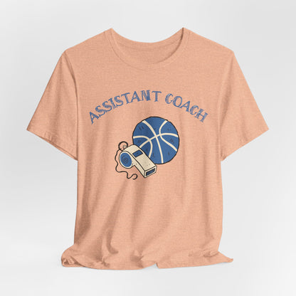 Assistant Coach Basketball T-Shirt | Whistle & Ball Tee | Perfect Coach Gift