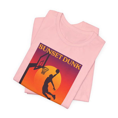Sunset Dunk Basketball T-Shirt | Retro Silhouette Tee | Perfect Gift for Hoopers