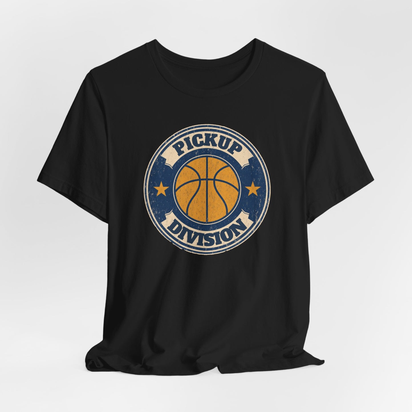 Pickup Division Retro Basketball T-Shirt | Vintage Badge Tee | Perfect Gift for Hoopers