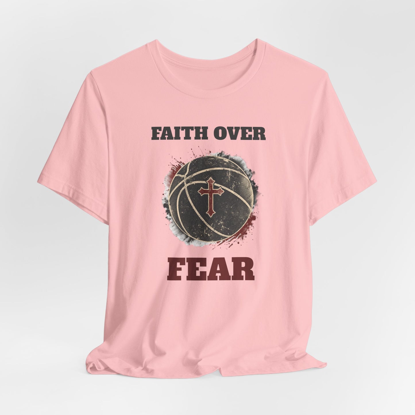 Faith Over Fear Basketball T-Shirt | Cross & Ball Tee | Hooper's Mindset