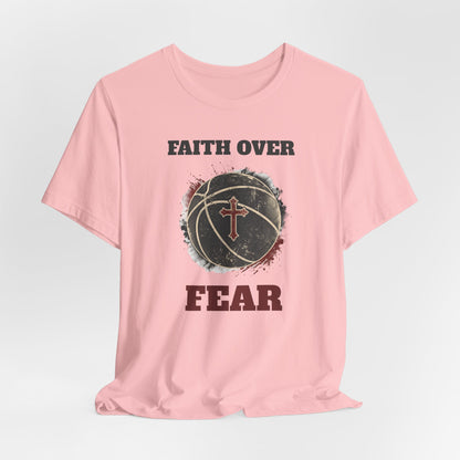 Faith Over Fear Basketball T-Shirt | Cross & Ball Tee | Hooper's Mindset
