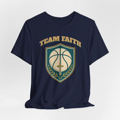 Team Faith Basketball T-Shirt | Cross & Hoops Tee | Spiritual Hoopers Gift