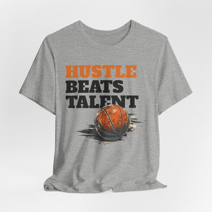 Hustle Beats Talent Basketball T-Shirt | Motivational Hooper Tee | Perfect Gift for Ballers