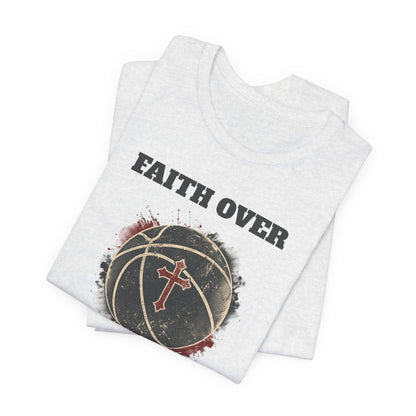 Faith Over Fear Basketball T-Shirt | Cross & Ball Tee | Hooper's Mindset