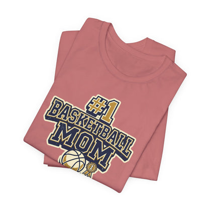 #1 Basketball Mom Tee | Navy & Gold Award Graphic | Perfect Gift for Hooper Parents