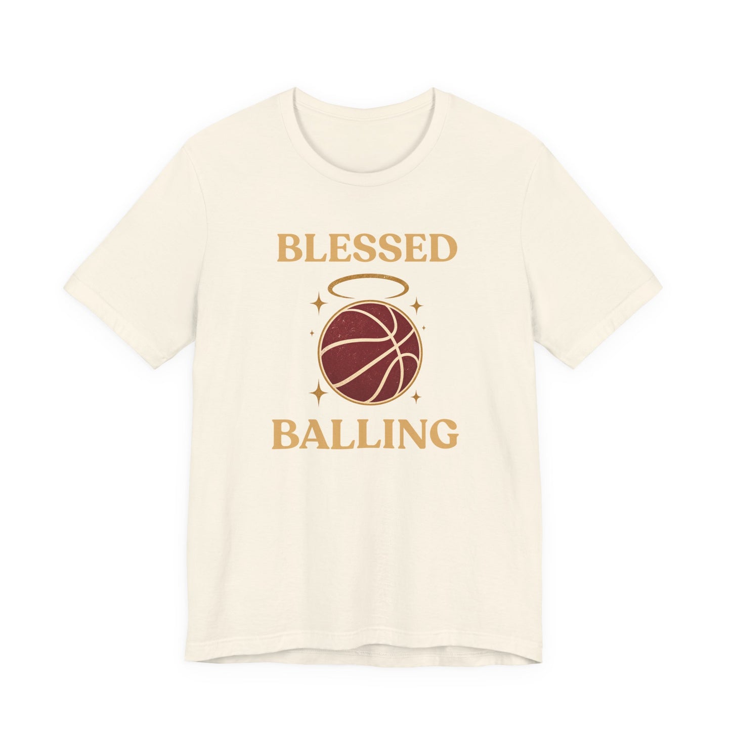 Blessed and Balling Basketball T-Shirt | Faith Halo Tee | Perfect Gift for Hoopers