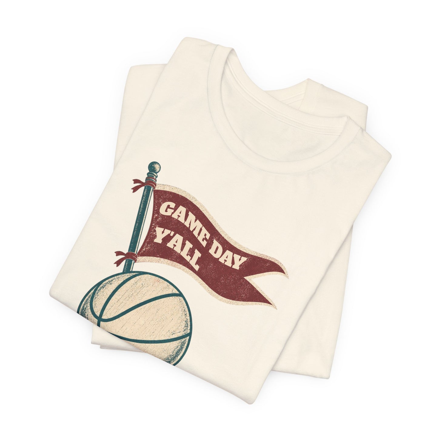Game Day Y'all Basketball T-Shirt | Vintage Flag Tee | Perfect Gift for Hoopers