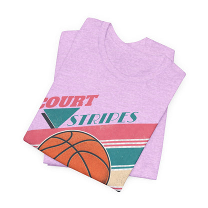 Court Stripes Retro Basketball T-Shirt | Vintage Tee | Perfect Gift for Hoopers