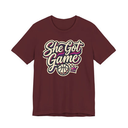She Got Game Basketball T-Shirt | Women's Hoops Tee | Perfect Gift for Female Players