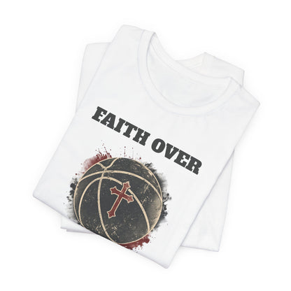 Faith Over Fear Basketball T-Shirt | Cross & Ball Tee | Hooper's Mindset