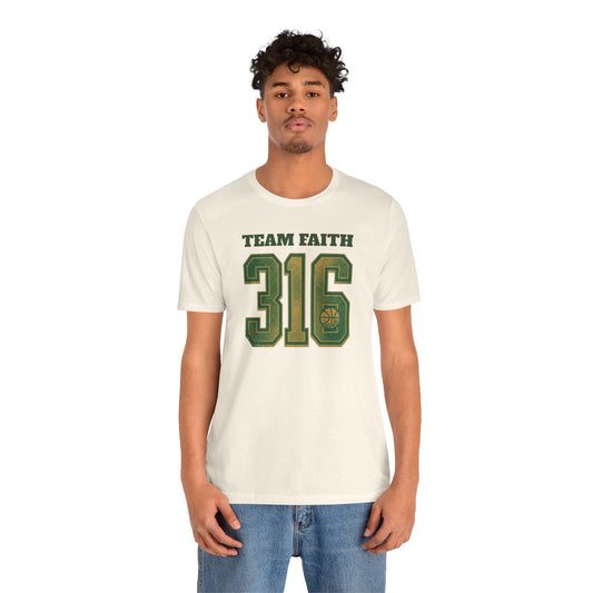 Team Faith 316 Basketball T-Shirt | Vintage Green Gold Tee | Perfect Gift for Hoopers