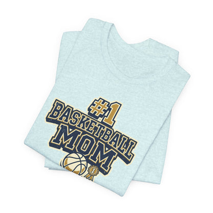 #1 Basketball Mom Tee | Navy & Gold Award Graphic | Perfect Gift for Hooper Parents