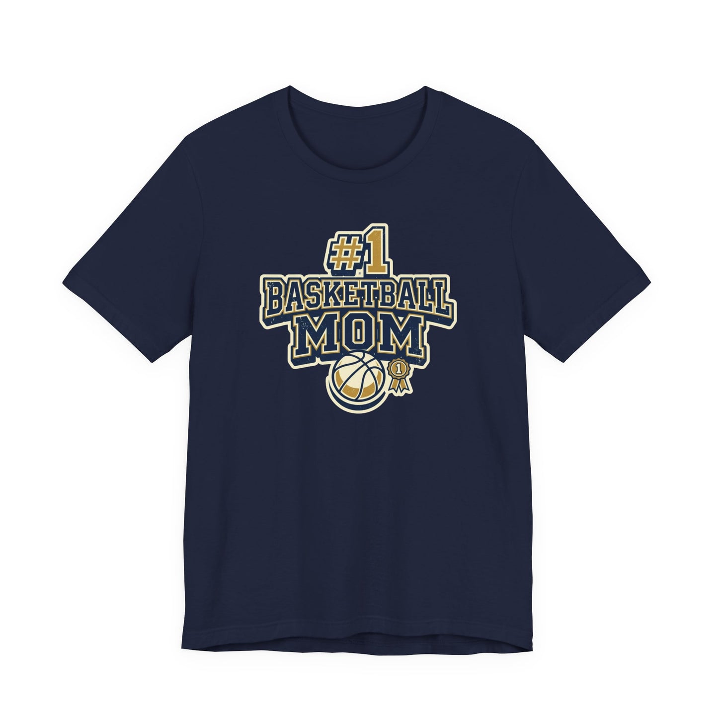 #1 Basketball Mom T-Shirt | Navy & Gold Award Grafik | Perfektes Geschenk