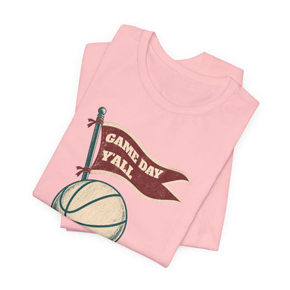 Game Day Y'all Basketball T-Shirt | Vintage Flag Tee | Perfect Gift for Hoopers