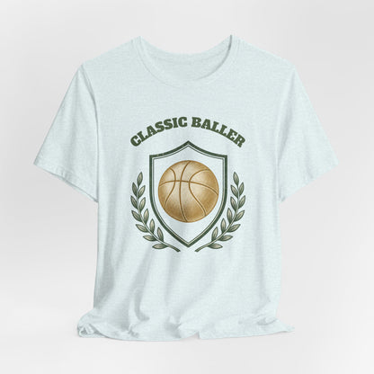 Classic Baller Basketball T-Shirt | Retro Gold Ball Tee | Perfect Gift for Hoopers