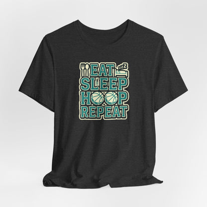 Eat Sleep Hoop Repeat Basketball T-Shirt | Funny Hooper Tee | Perfect Gift for Players