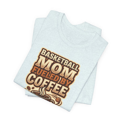 Basketball Mom Fueled by Coffee T-Shirt | Hooper Mom Tee | Perfect Gift for Sports Moms