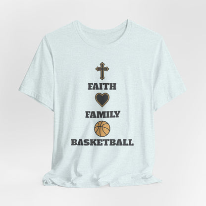 Faith Family Basketball T-Shirt | Inspirational Hooper Tee | Perfect Gift for Players