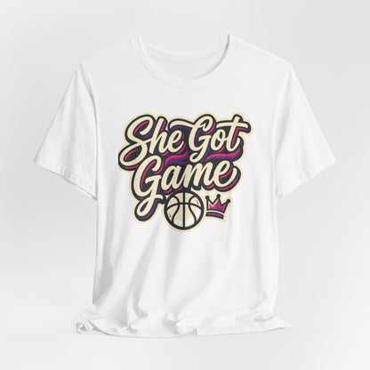 She Got Game Basketball T-Shirt | Women's Hoops Tee | Perfect Gift for Female Players