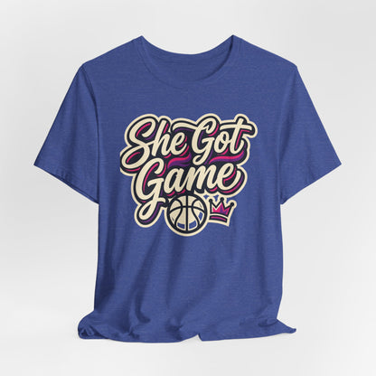 She Got Game Basketball T-Shirt | Women's Hoops Tee | Perfect Gift for Female Players