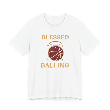 Blessed and Balling Basketball T-Shirt | Faith Halo Tee | Perfect Gift for Hoopers