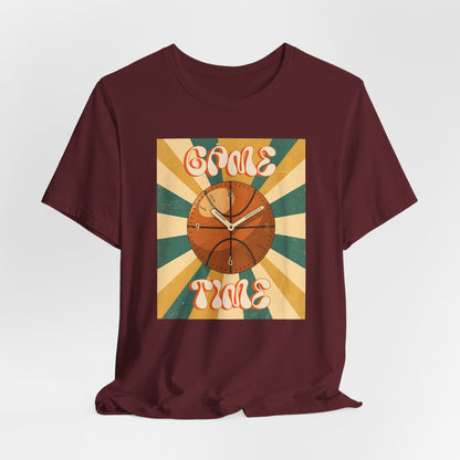 Game Time Basketball Clock T-Shirt | Retro Hooper Tee | Perfect Gift for Ball Players