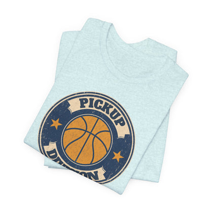 Pickup Division Retro Basketball T-Shirt | Vintage Badge Tee | Perfect Gift for Hoopers