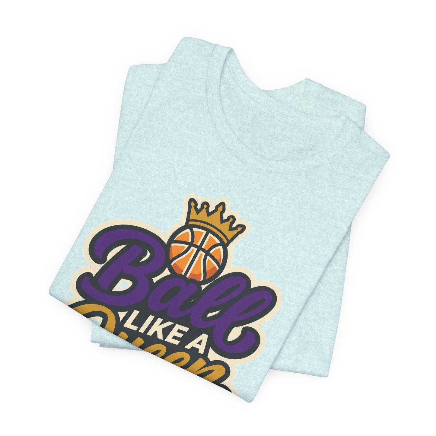 Ball Like A Queen Basketball T-Shirt | Purple Gold Hoops Tee | Gift for Female Players
