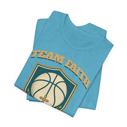 Team Faith Basketball T-Shirt | Cross & Hoops Tee | Spiritual Hoopers Gift